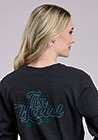 Tin Haul Womens Script With Succulents Long Sleeve Pullover Western Shirt - Tin Haul - Flyclothing LLC