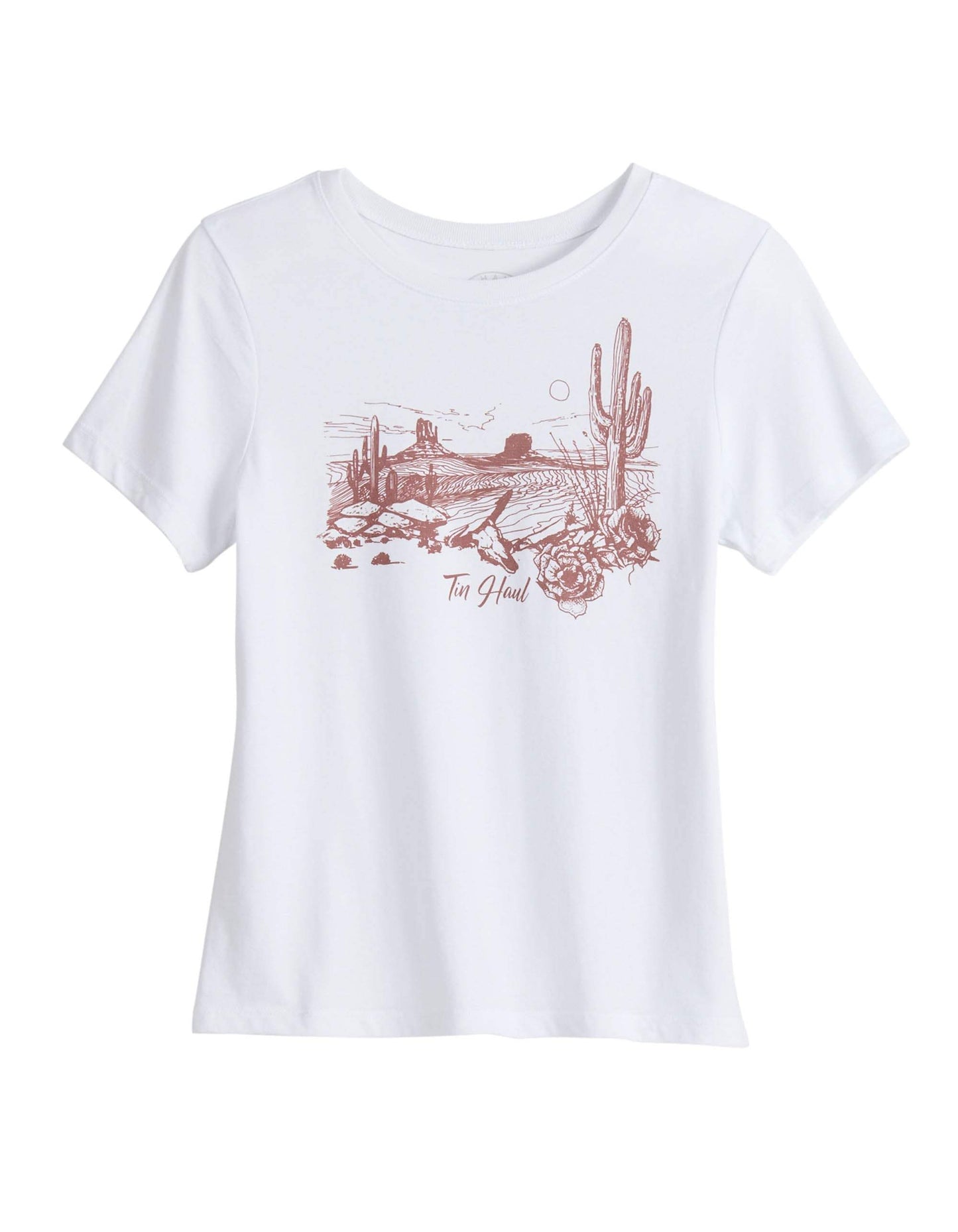Tin Haul Womens Short Sleeve Tin Haul Desert Scene Screen Print T Shirt With Triblend Classic Fit - TIN HAUL - Flyclothing LLC