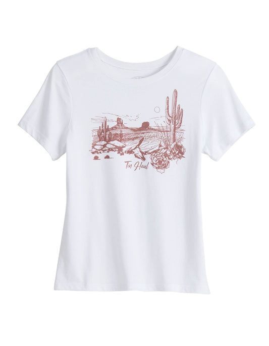 Tin Haul Womens Short Sleeve Tin Haul Desert Scene Screen Print T Shirt With Triblend Classic Fit