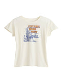 Tin Haul Womens Short Sleeve Tin Haul Wild Wild West Screen Print T Shirt With Garment Wash Distress Destruction - TIN HAUL