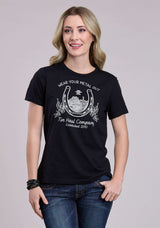 Tin Haul Womens Horseshoe With Scenery Short Sleeve Pullover Western Shirt - Tin Haul - Flyclothing LLC