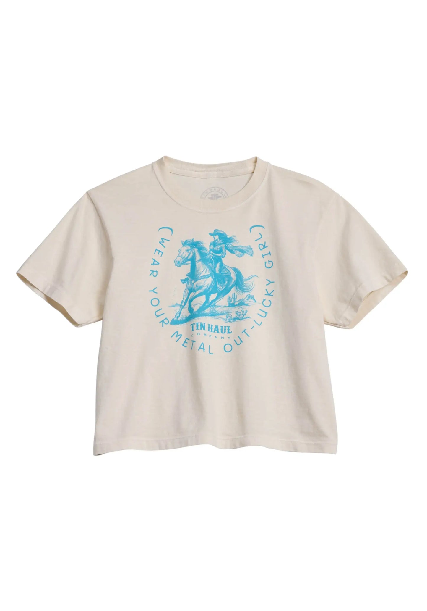 Womens Tin Haul Wear Your Metal Out Horseshoe Short Sleeve Pullover Western - Tin Haul - Flyclothing LLC
