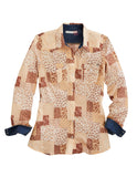 Tin Haul Womens Long Sleeve Snap Sunrise Patchwork Print Western Shirt - TIN HAUL
