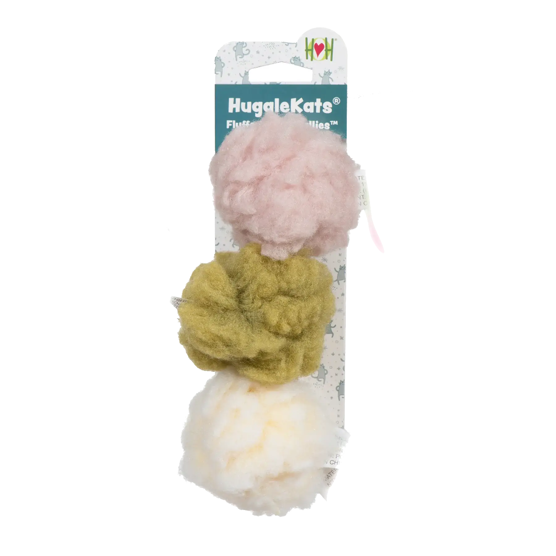 HuggleKats® FlufferFleece™ Ballies Plush Cat Toys, 3 Pack - HuggleHounds - Flyclothing LLC
