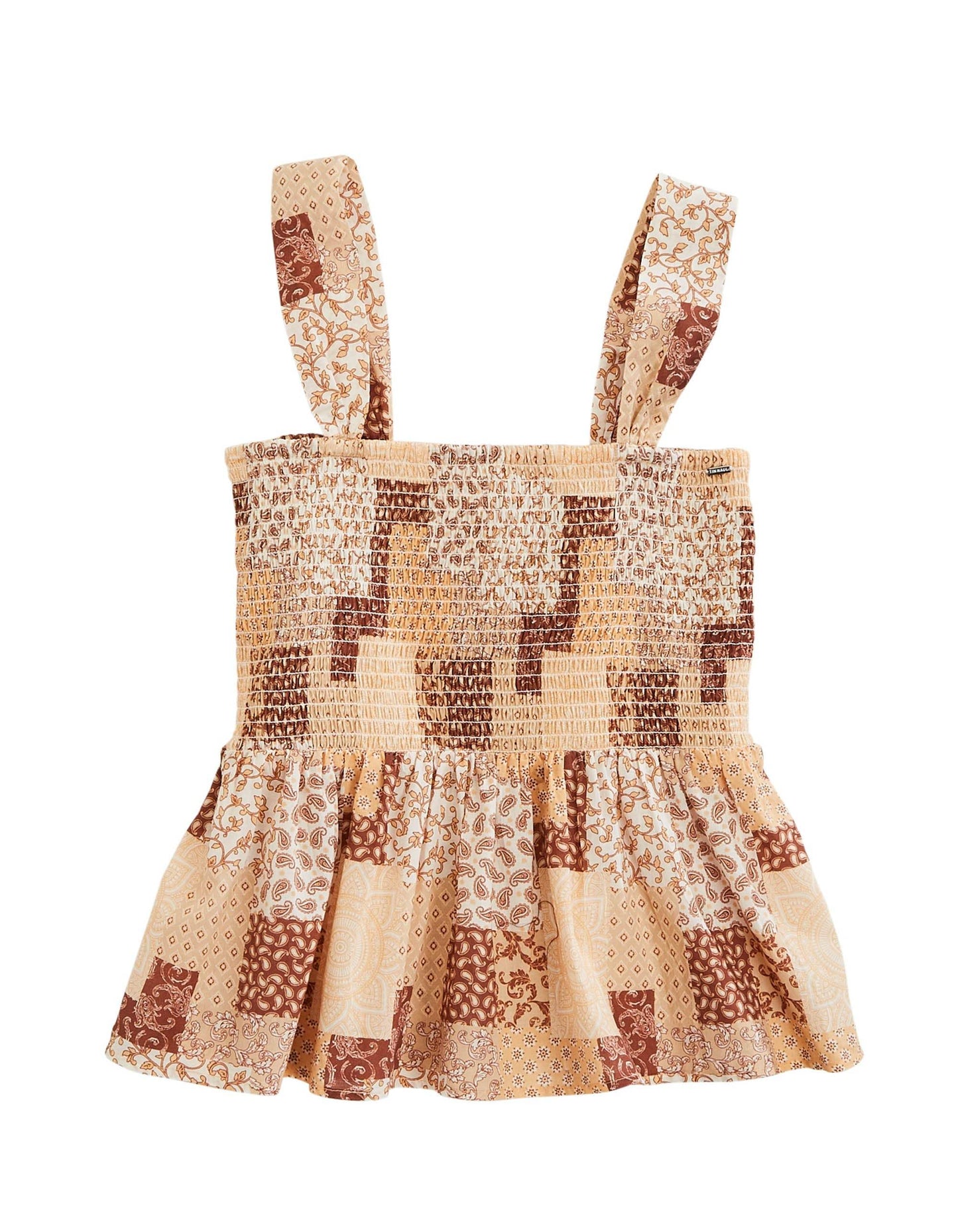 Tin Haul Womens Sleeveless Sunrise Patchwork Print Top - TIN HAUL - Flyclothing LLC