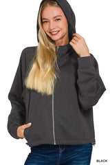 Zenana Soft Scuba Full Zip Hoodie Jacket - Trendsi - Flyclothing LLC