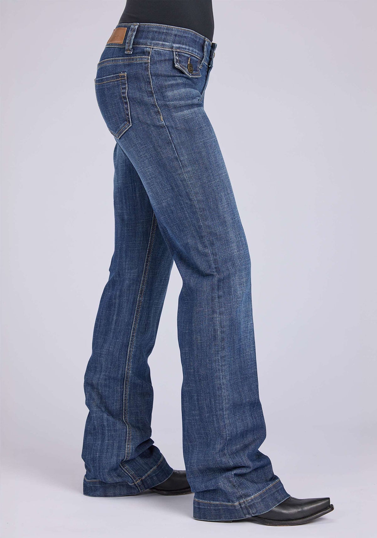 Tin Haul Womens Faux Front Pockets With Flaps Button Jeans - Tin Haul - Flyclothing LLC