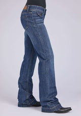 Tin Haul Womens Faux Front Pockets With Flaps Button Jeans - Tin Haul - Flyclothing LLC