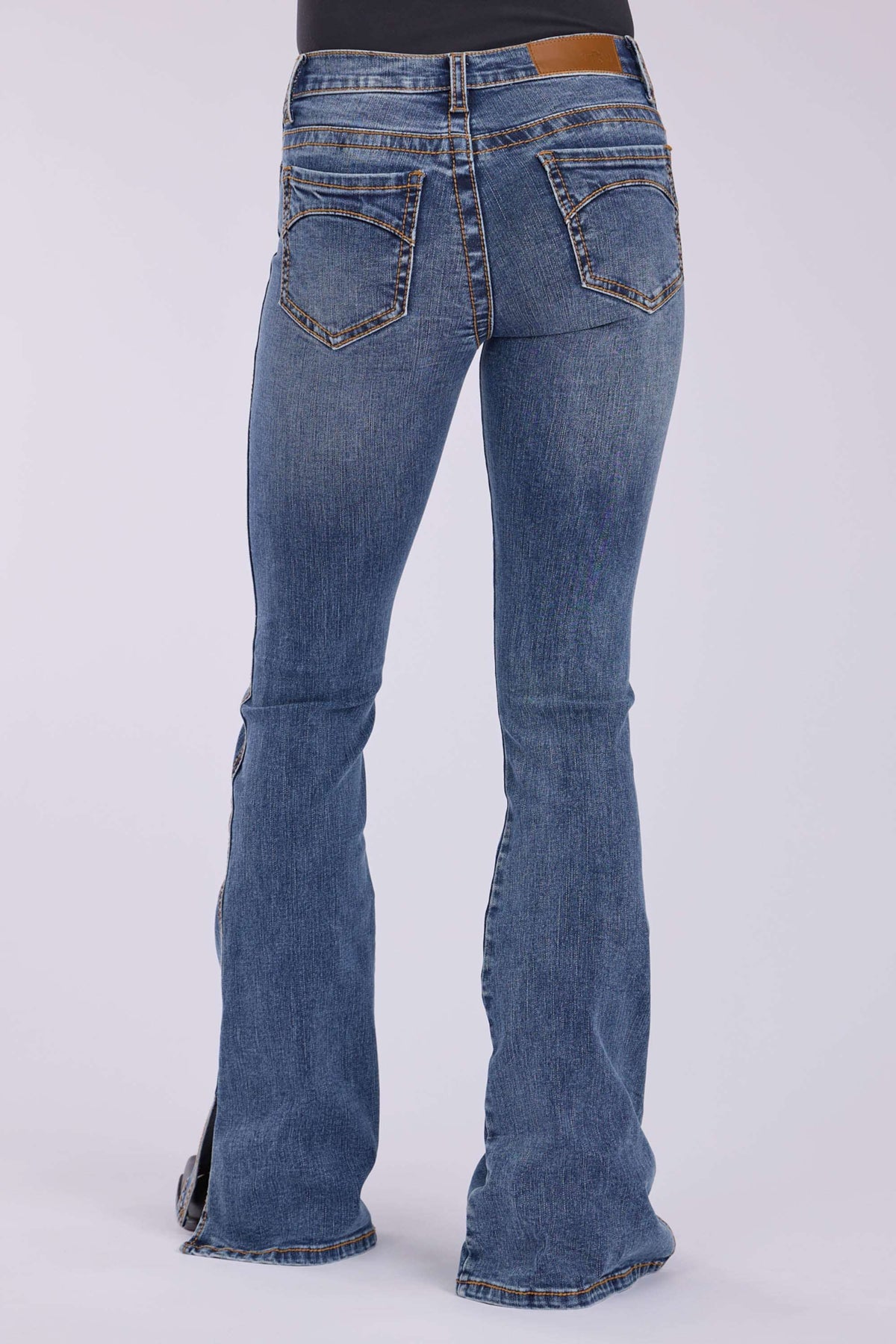 Tin Haul Womens 6"split Leg At Hem Plain Back Pocket Button Jeans - Tin Haul - Flyclothing LLC