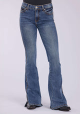 Tin Haul Womens 6"split Leg At Hem Plain Back Pocket Button Jeans - Tin Haul - Flyclothing LLC