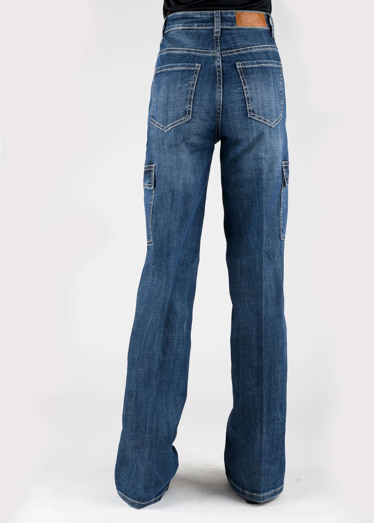 Tin Haul Womens Cargo Jean With Plain Back Pocket Button Jeans - Tin Haul - Flyclothing LLC