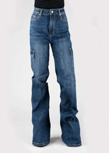 Tin Haul Womens Cargo Jean With Plain Back Pocket Button Jeans - Tin Haul - Flyclothing LLC