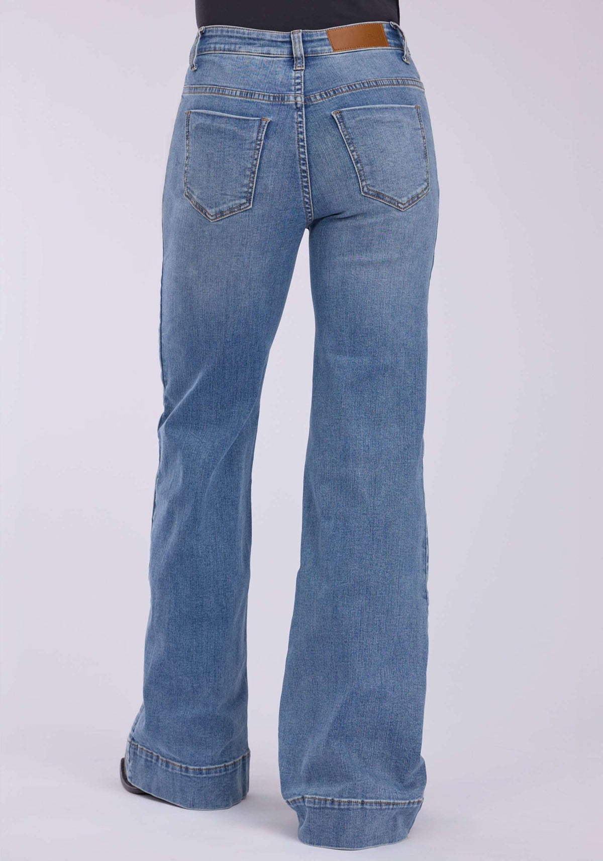 Tin Haul Womens Side Yoke Details Plain Back Pocket Button Jeans - Tin Haul - Flyclothing LLC