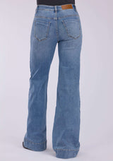 Tin Haul Womens Side Yoke Details Plain Back Pocket Button Jeans - Tin Haul - Flyclothing LLC
