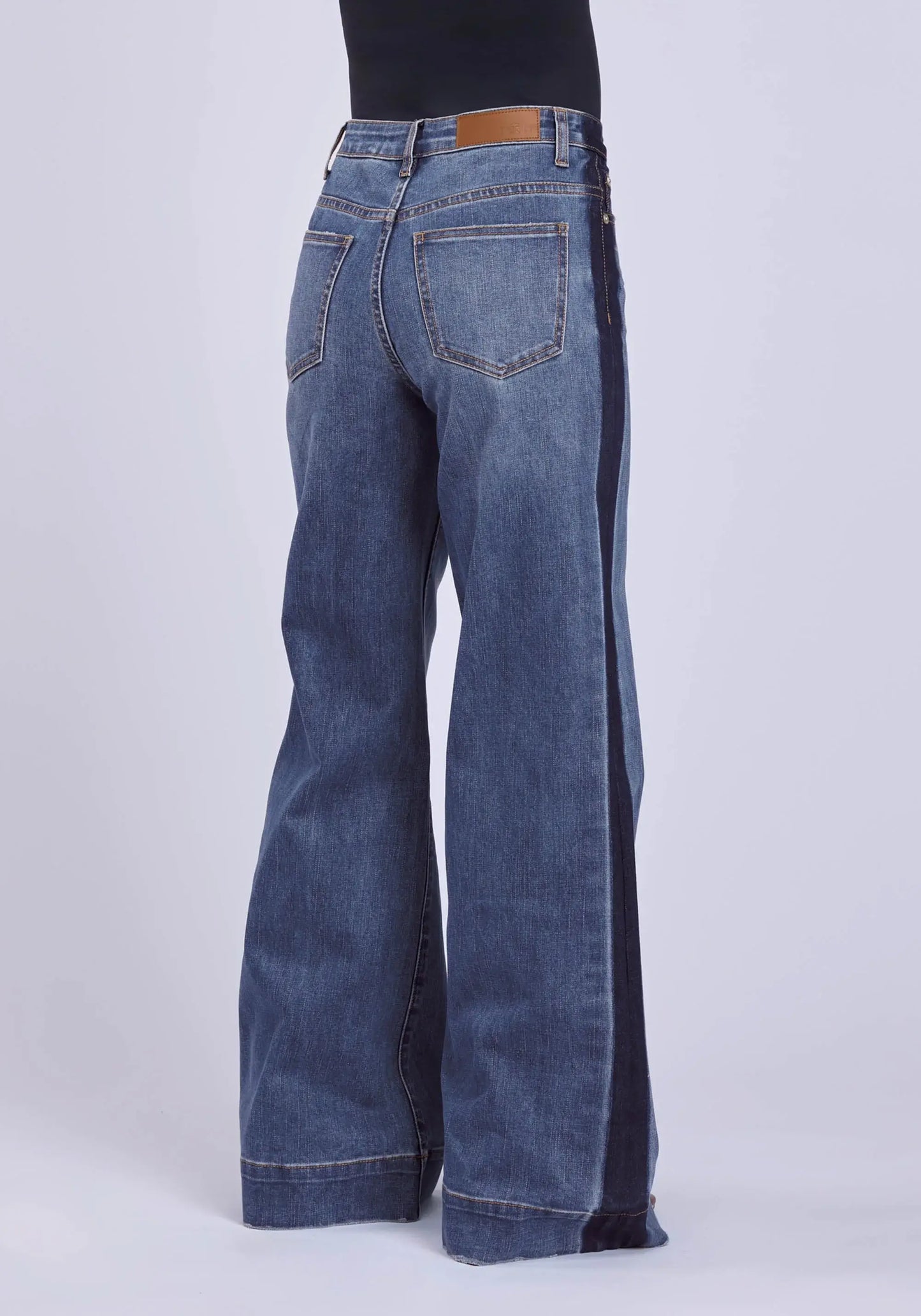 Womens Jeans Button Front Seam Down Legs Western Shirt - Tin Haul - Flyclothing LLC