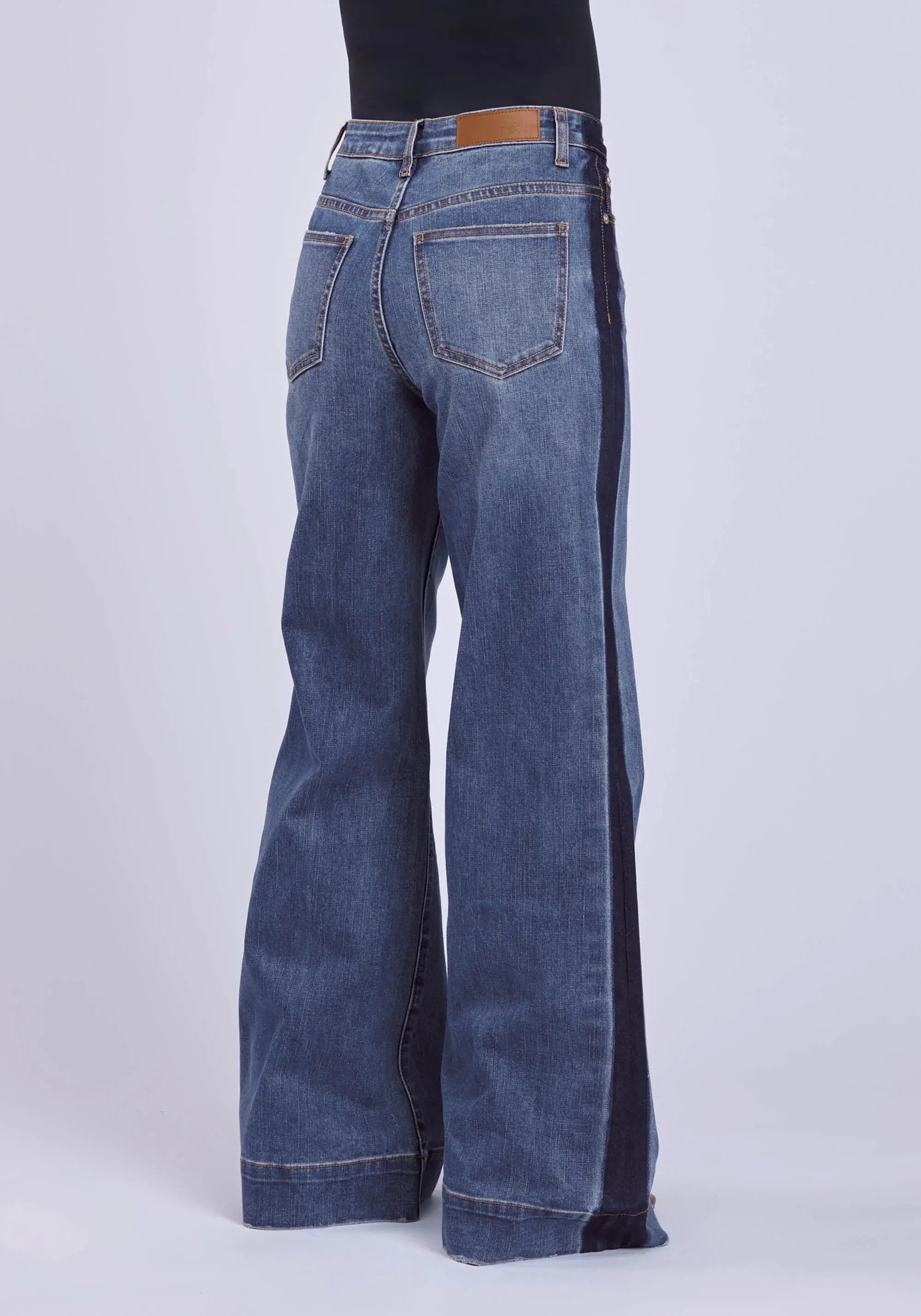 Womens Jeans Button Front Seam Down Legs Western Shirt - Tin Haul - Flyclothing LLC