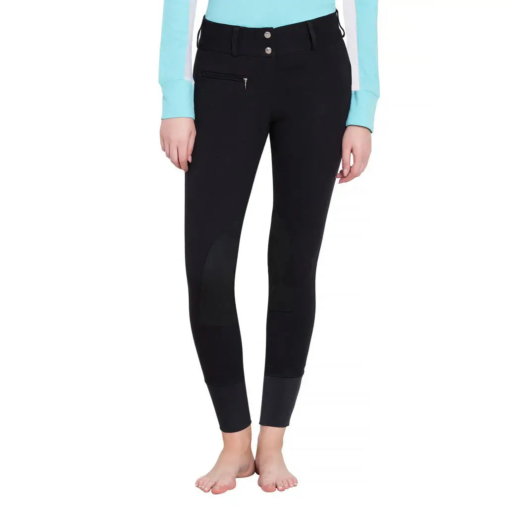 TuffRider Ladies Ribb Lowrise Wide Waistband Knee Patch Breeches - Breeches.com - Flyclothing LLC