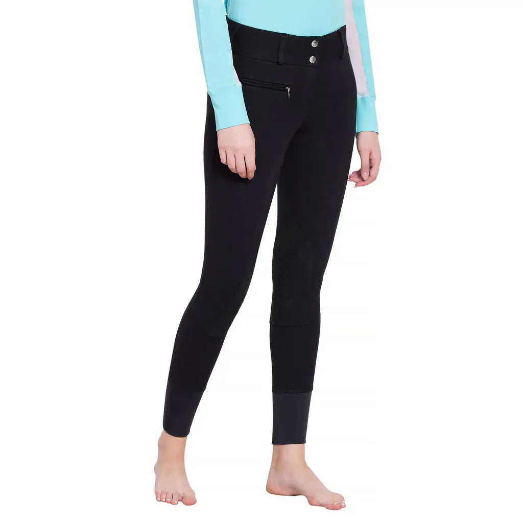 TuffRider Ladies Ribb Lowrise Wide Waistband Knee Patch Breeches - Breeches.com - Flyclothing LLC