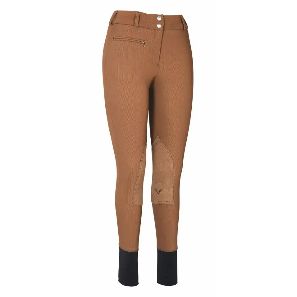 TuffRider Ladies Ribb Lowrise Wide Waistband Knee Patch Breeches - Breeches.com - Flyclothing LLC
