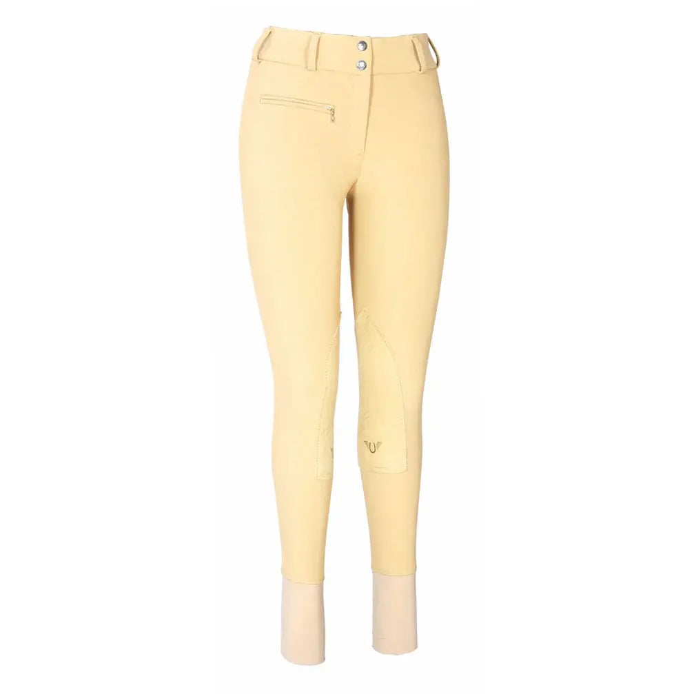 TuffRider Ladies Ribb Lowrise Wide Waistband Knee Patch Breeches - Breeches.com - Flyclothing LLC