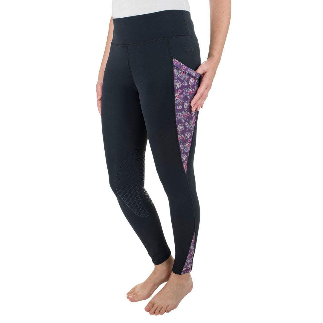 TuffRider Ladies Minerva 3 Season Printed Knee Patch Tights - Breeches.com - Flyclothing LLC