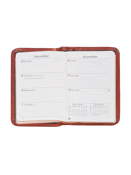 Scully Leather Cognac Personal Weekly Planner