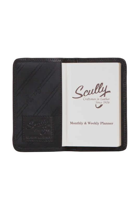 Scully Leather Black Personal Weekly Planner