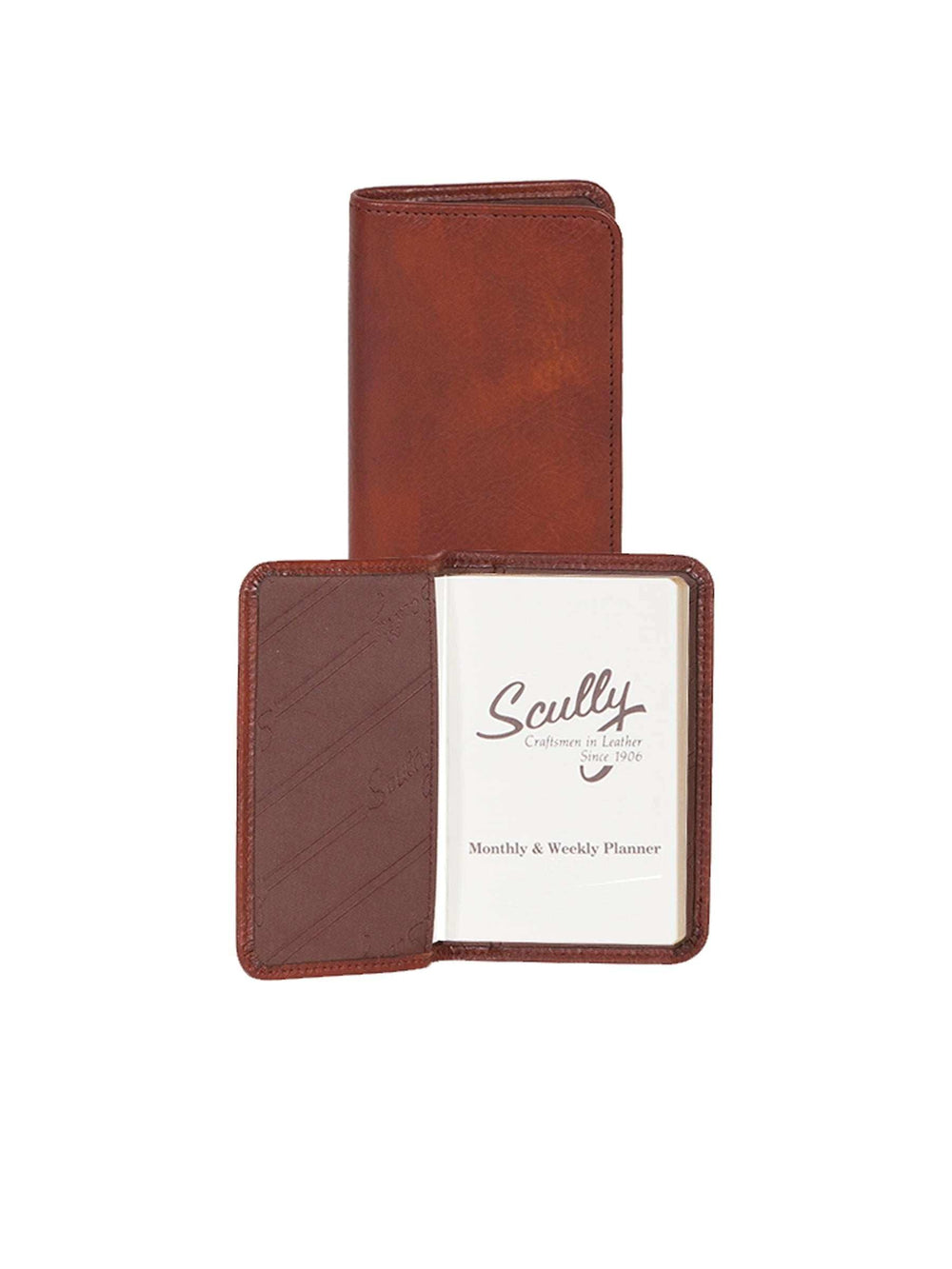 Italia Antique calf leather Brown Personal weekly planner - Scully Leather - Flyclothing LLC