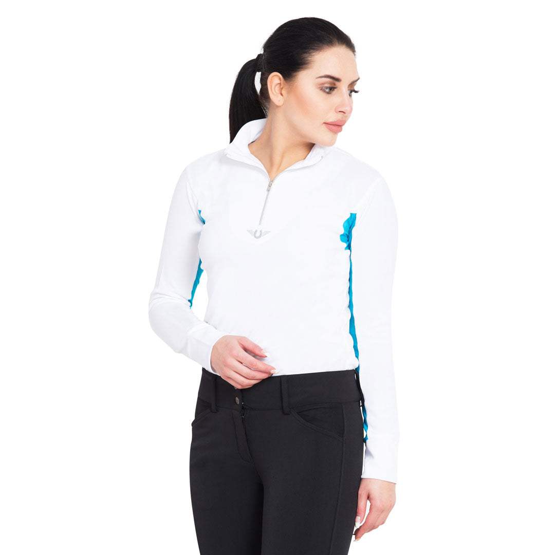 TuffRider Ladies Long Sleeve Ventilated Technical Sport Shirt – UV Protection, Quick-Dry, Mesh Undersleeves - Breeches.com - Flyclothing LLC