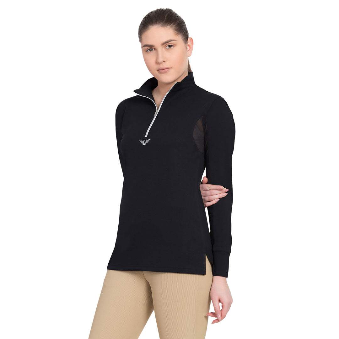 TuffRider Ladies Long Sleeve Ventilated Technical Sport Shirt – UV Protection, Quick-Dry, Mesh Undersleeves - Breeches.com - Flyclothing LLC