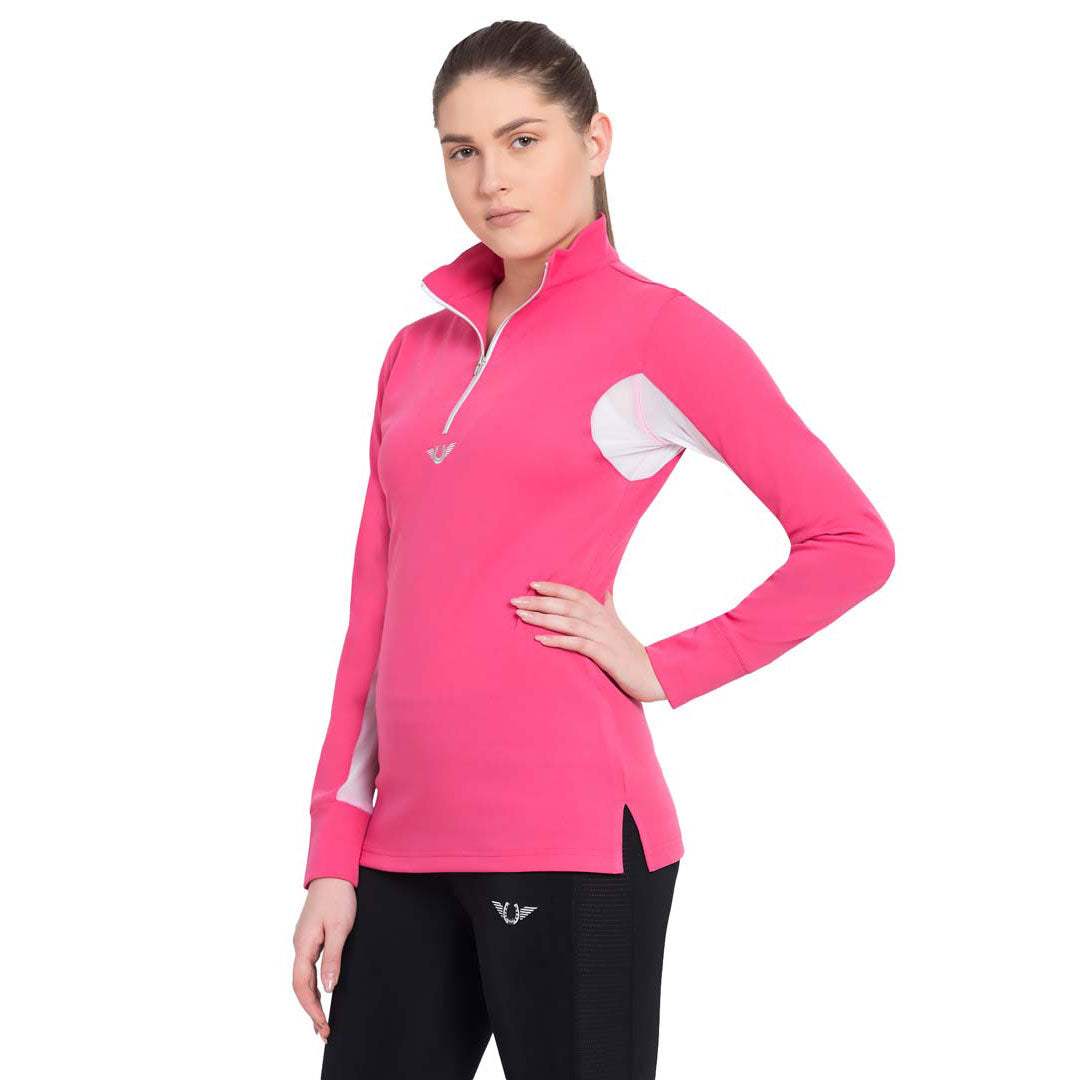 TuffRider Ladies Long Sleeve Ventilated Technical Sport Shirt – UV Protection, Quick-Dry, Mesh Undersleeves - Breeches.com - Flyclothing LLC