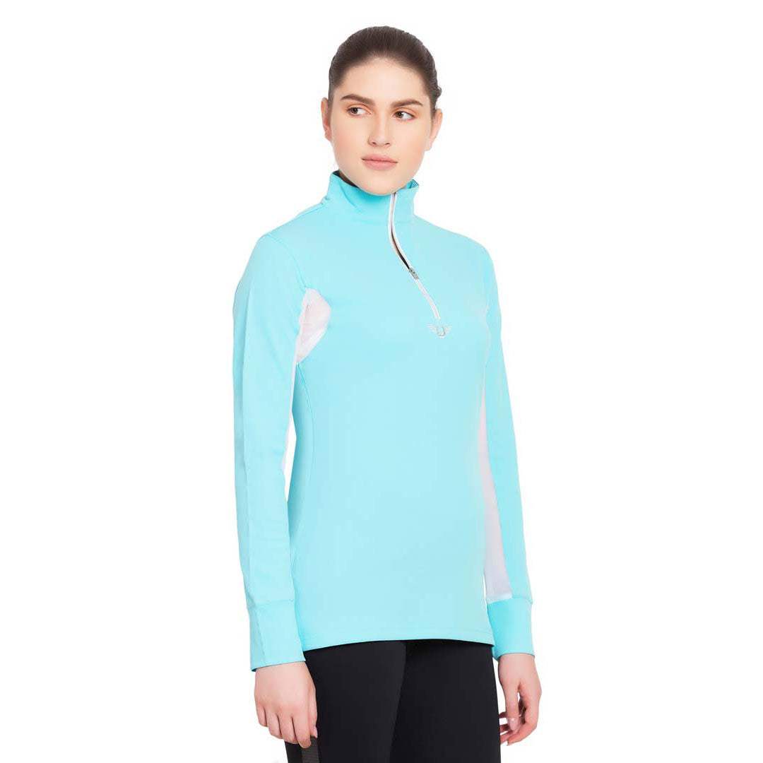 TuffRider Ladies Long Sleeve Ventilated Technical Sport Shirt – UV Protection, Quick-Dry, Mesh Undersleeves - Breeches.com - Flyclothing LLC