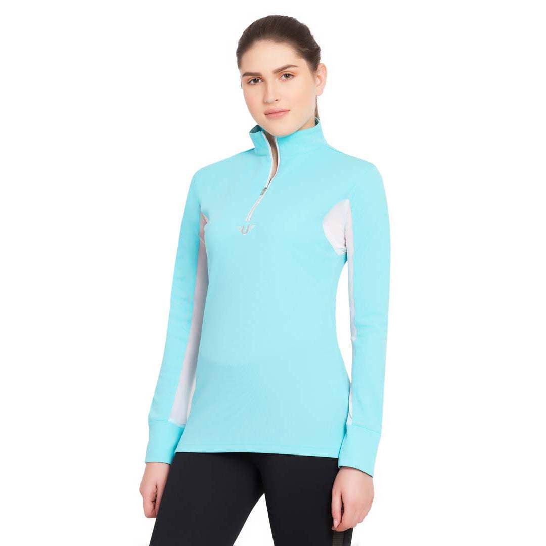TuffRider Ladies Long Sleeve Ventilated Technical Sport Shirt – UV Protection, Quick-Dry, Mesh Undersleeves - Breeches.com - Flyclothing LLC