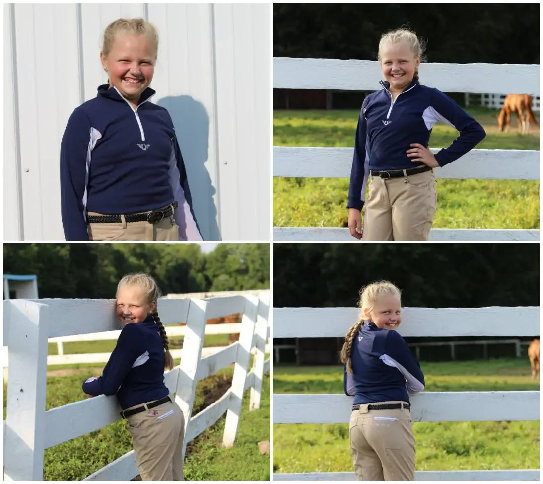 TuffRider Youth Long Sleeve Ventilated Technical Sport Shirt – UV Protection, Quick-Dry, Mesh Undersleeves - Breeches.com - Flyclothing LLC