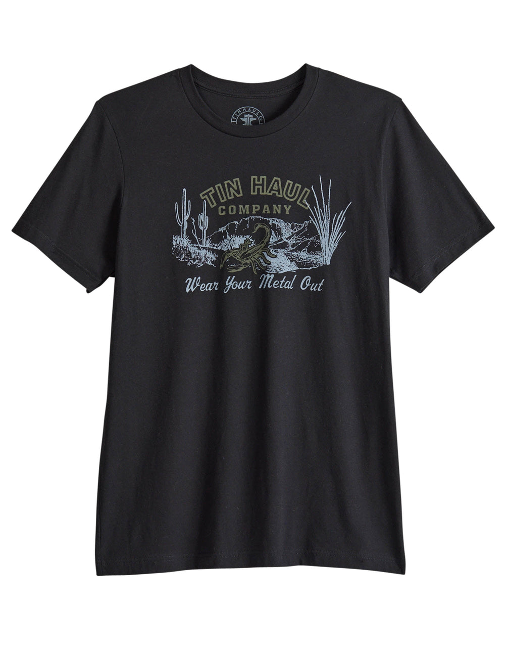 Tin Haul Unisex Short Sleeve Tin Haul Wear Your Metal Scorpian T Shirt Black - TIN HAUL