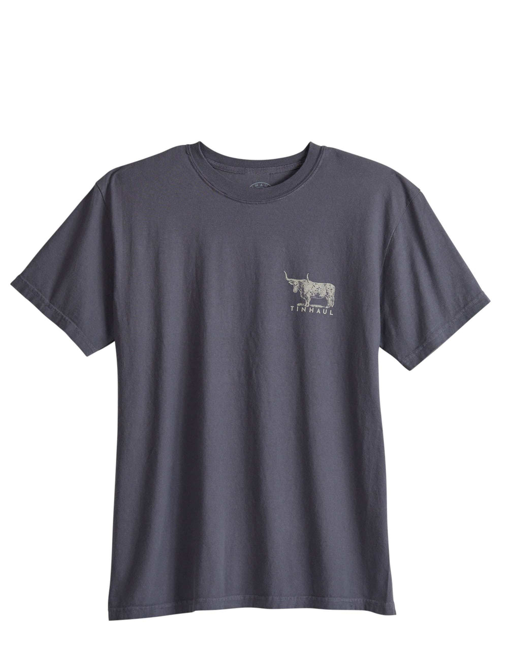 Tin Haul Unisex Short Sleeve Tin Haul Western Supply Bull Back Screen T Shirt Heavyweight Graphite With Front Screen - TIN HAUL - Flyclothing LLC