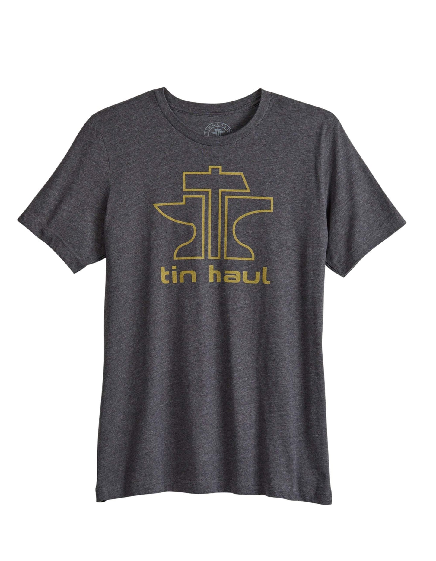 Tin Haul Unisex Short Sleeve Tin Haul Anvil And Hammer Screen Print T Shirt Dark Grey Heather - TIN HAUL - Flyclothing LLC