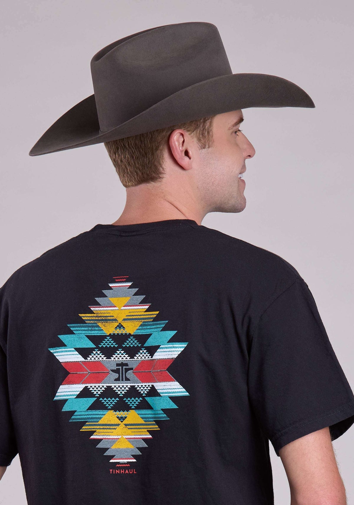 Tin Haul Unisexanvil Hammer Aztec Lf Chest Full Back Short Sleeve Pullover Western S - Tin Haul - Flyclothing LLC