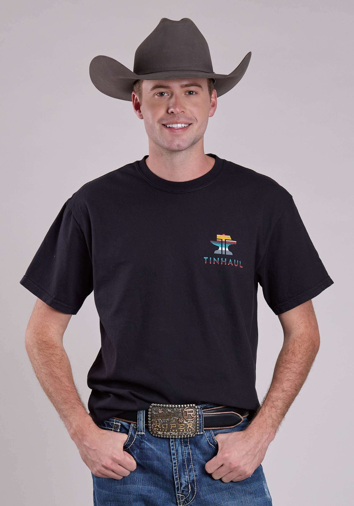 Tin Haul Unisexanvil Hammer Aztec Lf Chest Full Back Short Sleeve Pullover Western S - Tin Haul - Flyclothing LLC
