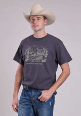 Tin Haul Unisex Vintage Sceen With Rope Short Sleeve Pullover Western Shirt - Tin Haul - Flyclothing LLC
