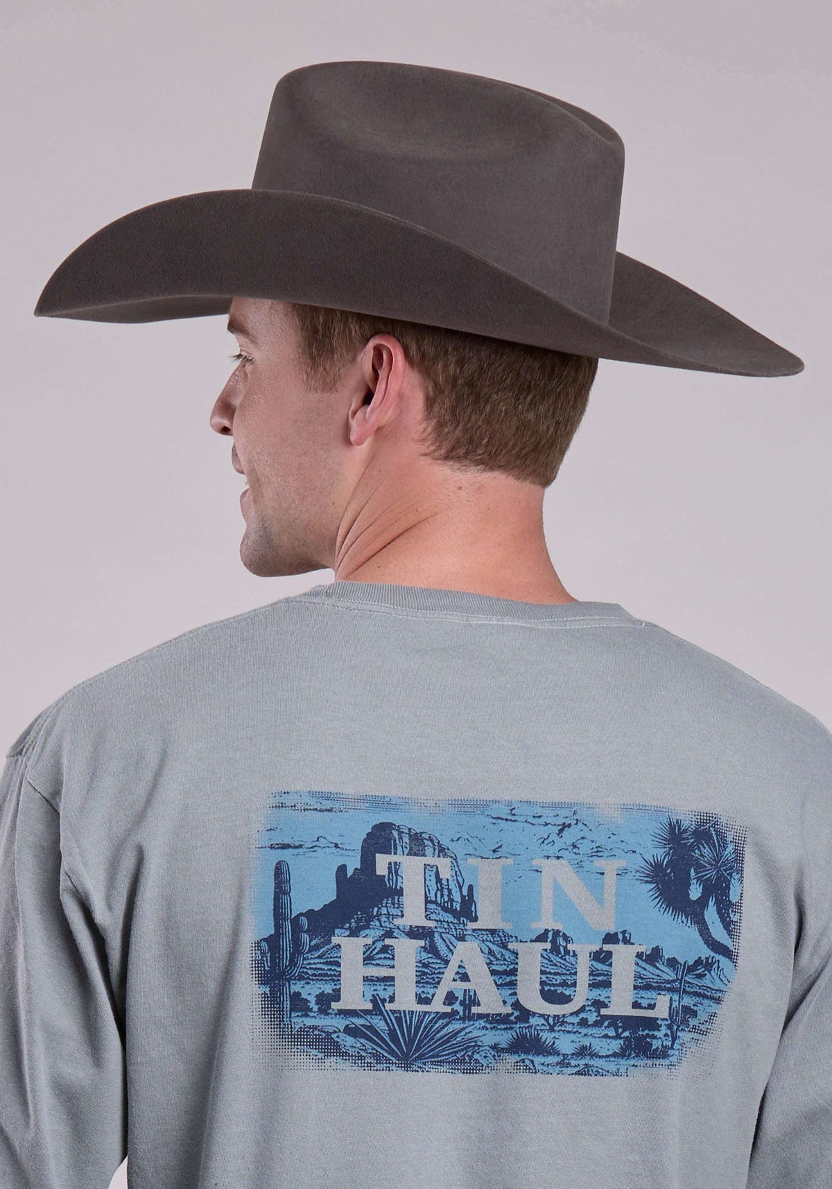 Tin Haul Mens Desert Screen On Back Long Sleeve Pullover Western Shirt - Tin Haul - Flyclothing LLC