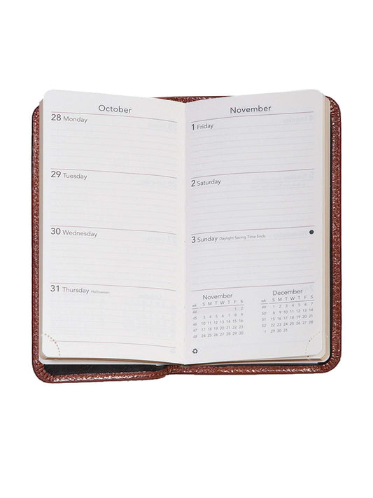 Scully Leather Italian Leather Mahogany Pocket Weekly Planner - Scully Leather - Flyclothing LLC