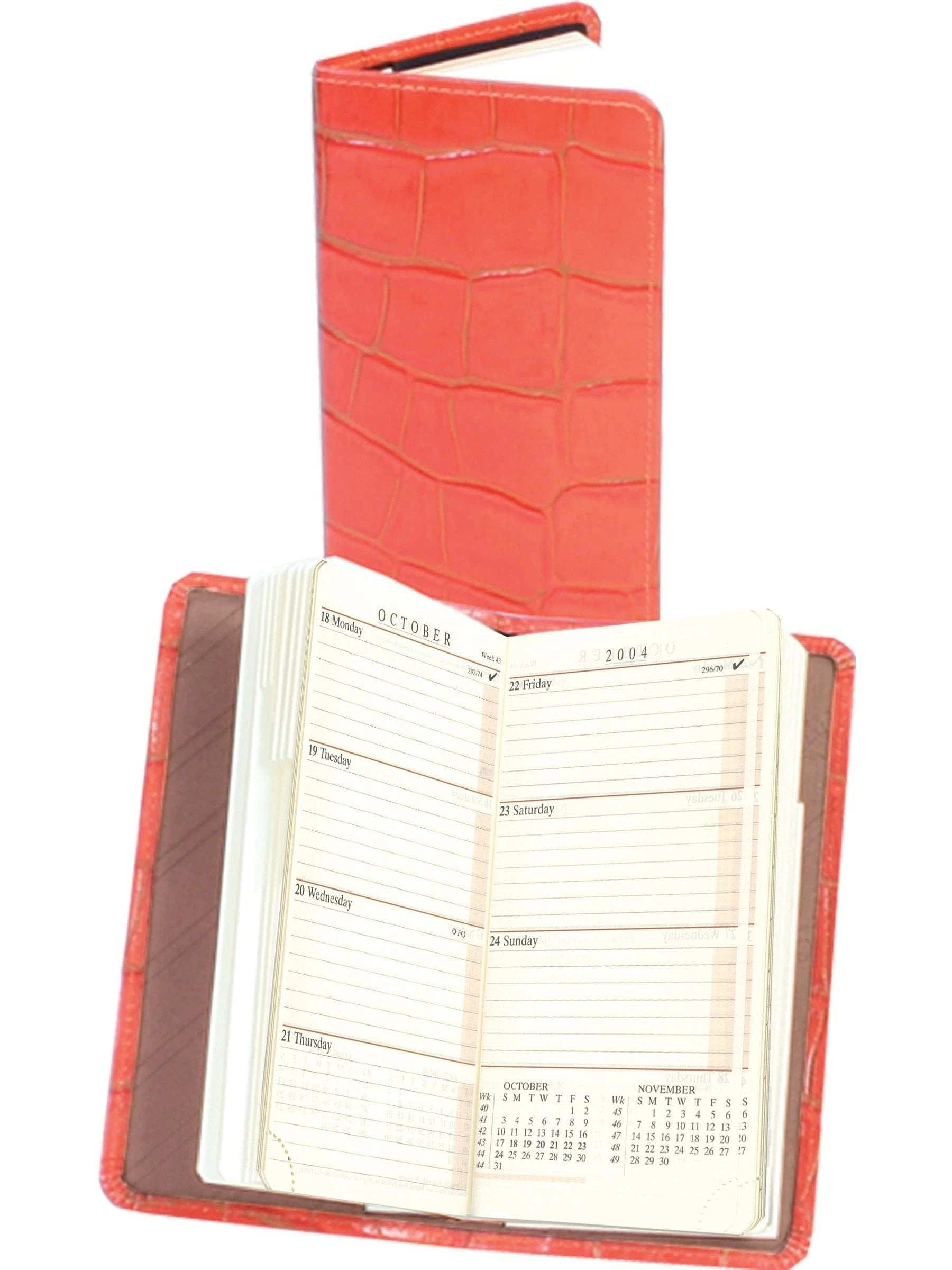 Italia Lg. Croco embossed leather Sunset Ruled pocket notebook - Scully Leather - Flyclothing LLC