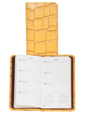 Italia Lg. Croco embossed leather Yellow Pocket weekly planner - Scully Leather