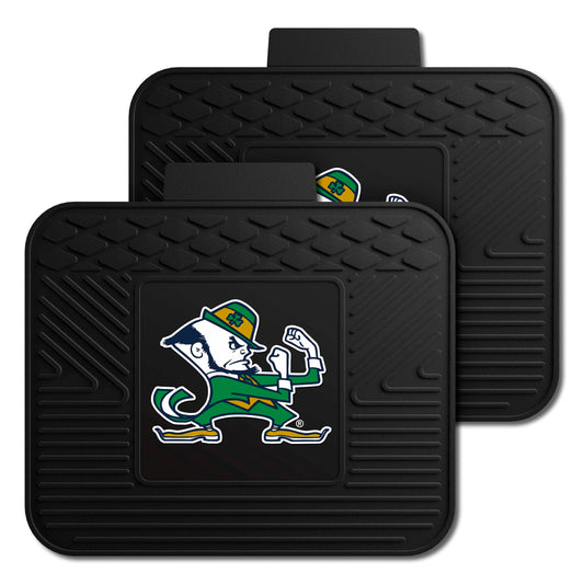 Notre Dame Fighting Irish Back Seat Car Utility Mat - 14in. x 17in., Leprechaun - Notre Dame