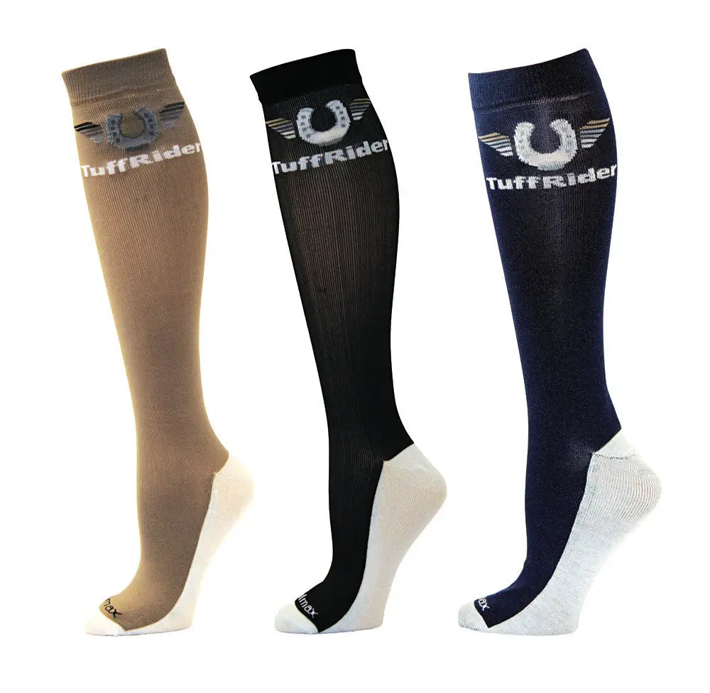 TuffRider Ladies Coolmax Knee Hi Boot Socks - 3 Pack - Breeches.com - Flyclothing LLC