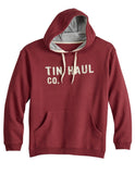 Tin Haul Mens Tin Haul Pullover Hoodie Co Screen Print Heavyweight Wine - TIN HAUL