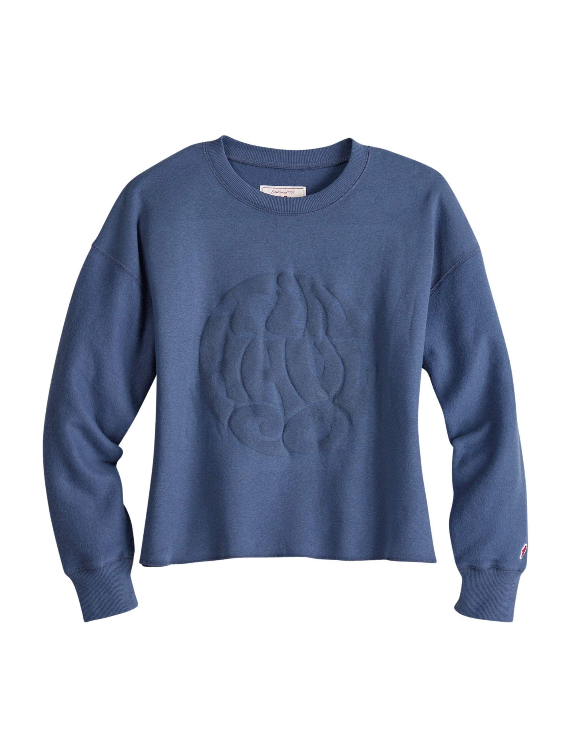 Tin Haul Womens Tin Haul Pullover Hoodie Co Circle Embroidery Screen With Crop Reverse Fleece Sleeves - TIN HAUL - Flyclothing LLC
