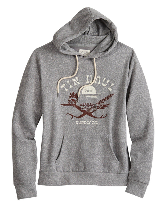 Tin Haul Womens Tin Haul Pullover Hoodie Supply Road Runner Screen Print Triblend Fleece - TIN HAUL
