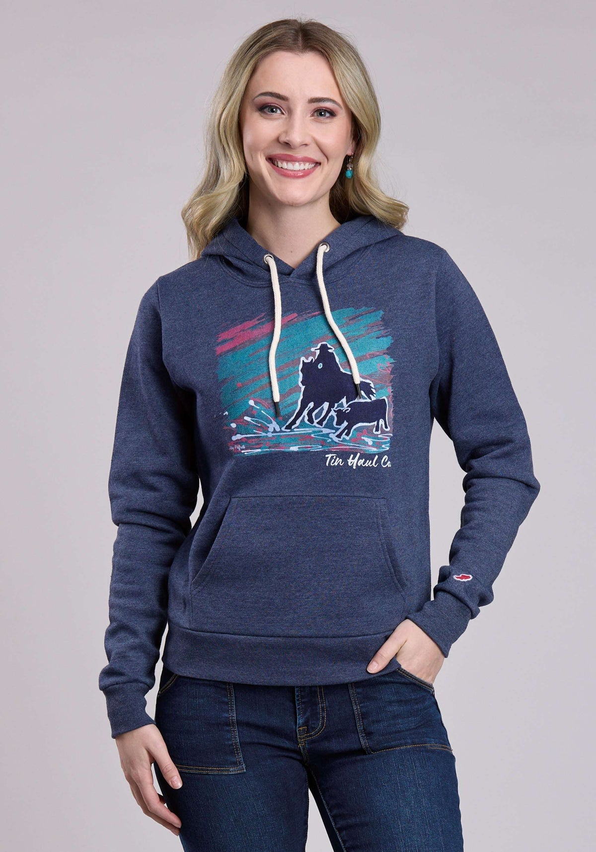 Tin Haul Womens Cowgirl Roping Screen Pullover Western Shirt - Tin Haul - Flyclothing LLC